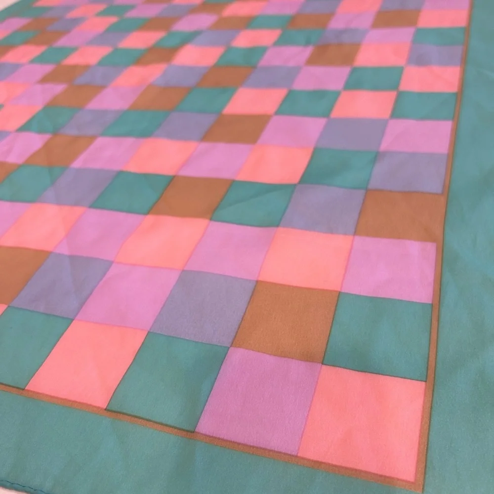 Vintage Pastel Checkerboard Scarf